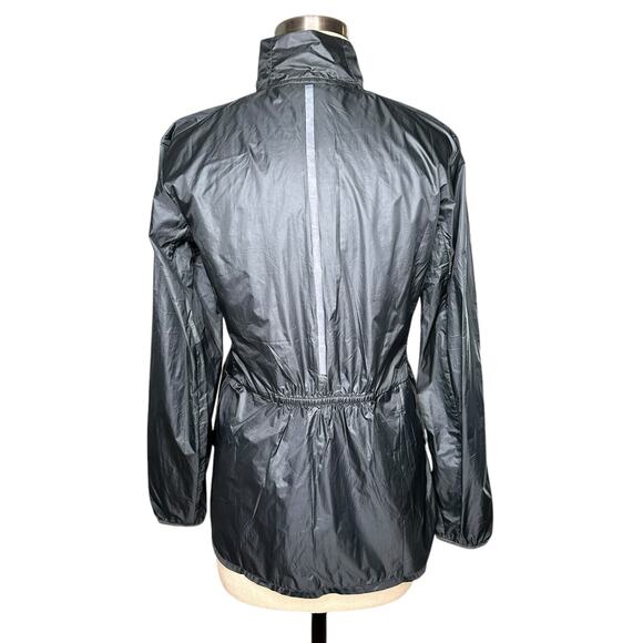 BROOKS Gray Lightweight Nylon Full Zip Running Jacket Tulip Hem Women's Medium - Picture 3 of 7